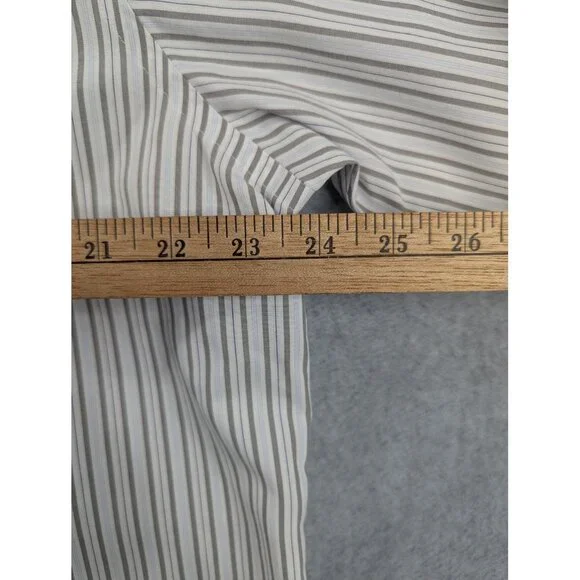 Brooks Brothers Shirt Mens 16.5 34 Blue Gray Striped Regular Fit Non Iron Supima - Picture 4 of 9
